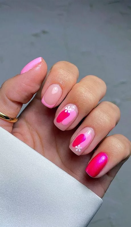 hot-pink-short-nail-designs-36_5-16 Modele de unghii scurte Roz Aprins