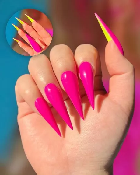 hot-pink-stiletto-nails-63_3-9 Unghii stiletto Roz Aprins