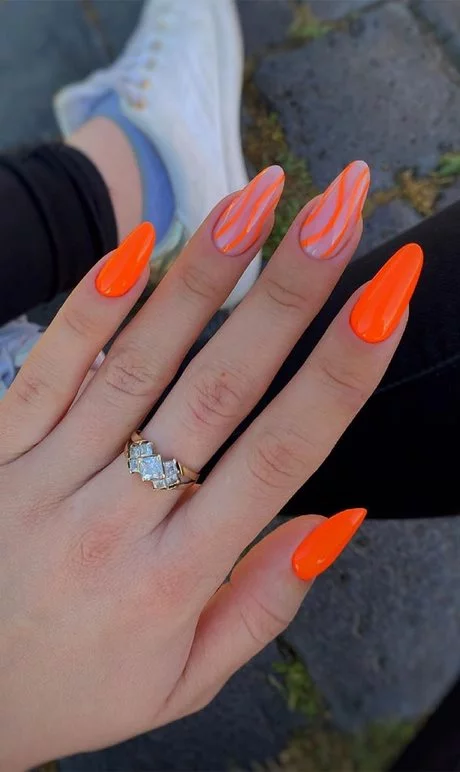 long-orange-nails-designs-59_9-19 Modele lungi de unghii portocalii