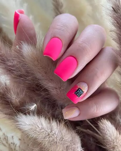 matte-pink-nails-with-design-49_8-16 Unghii roz mat cu design