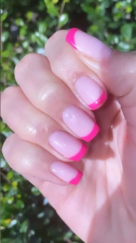 neon-pink-french-tip-nails-43-2 Neon roz Franceză sfat cuie