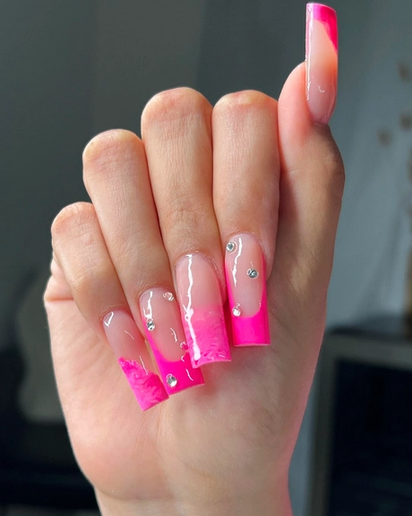 neon-pink-french-tip-nails-43-3 Neon roz Franceză sfat cuie