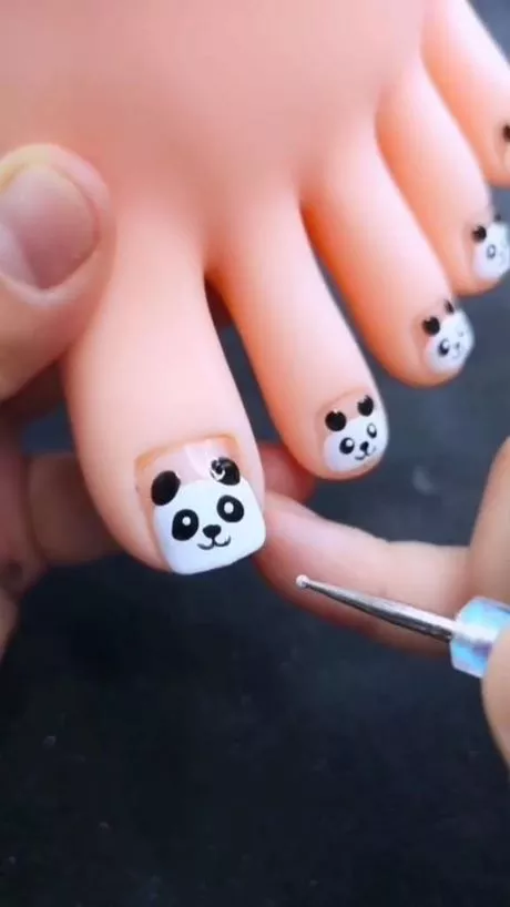 panda-nail-art-for-short-nails-50_7-15 Panda nail art pentru unghii scurte
