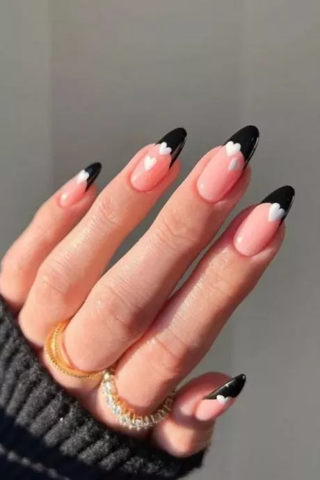 pink-and-black-french-tip-nails-80_12-5 Roz și negru Franceză sfat cuie