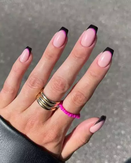 pink-and-black-french-tip-nails-80_6-12 Roz și negru Franceză sfat cuie