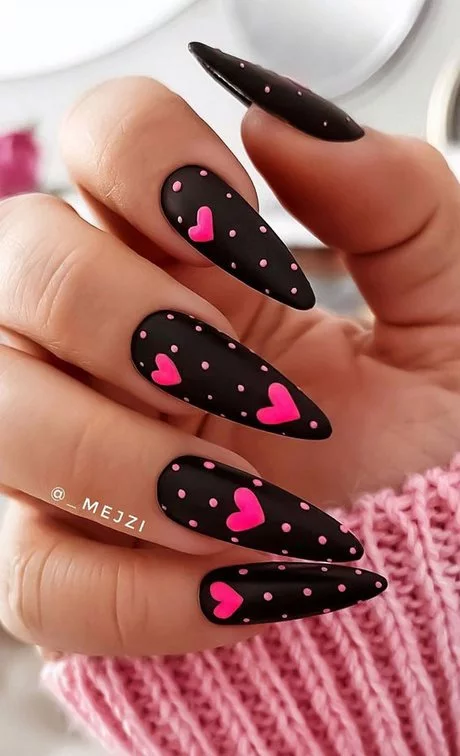 pink-and-black-valentine-nails-33_16-9 Roz și negru valentine unghii