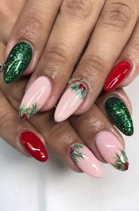 pink-and-green-christmas-nails-76_2-10 Unghii de Crăciun roz și verde