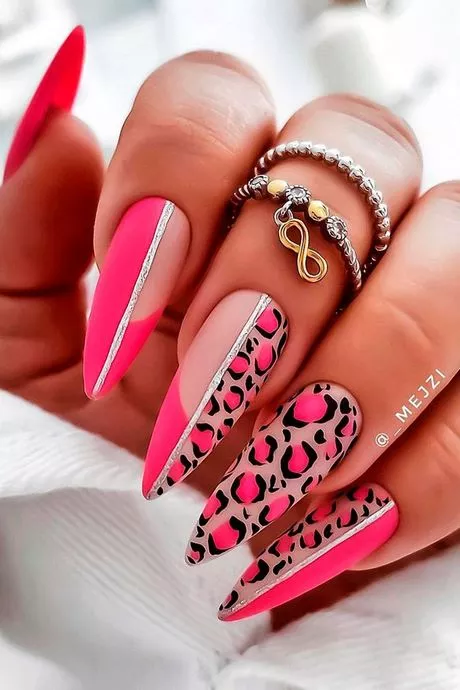 pink-and-leopard-print-nails-46_7-13 Unghii cu imprimeu roz și leopard