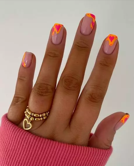 pink-and-orange-nails-design-28-1 Design de unghii roz și portocaliu