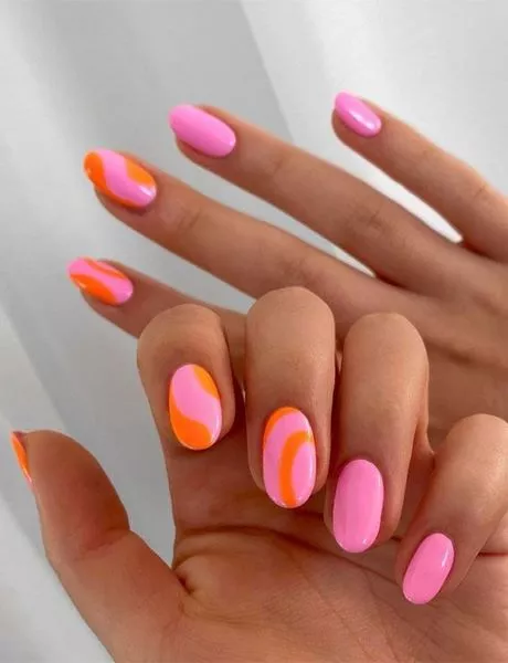 pink-and-orange-nails-design-28_13-7 Design de unghii roz și portocaliu