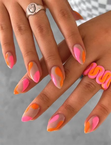 pink-and-orange-nails-design-28_3-12 Design de unghii roz și portocaliu