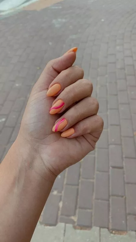 pink-and-orange-swirl-nails-40_15-8 Unghii roz și portocaliu
