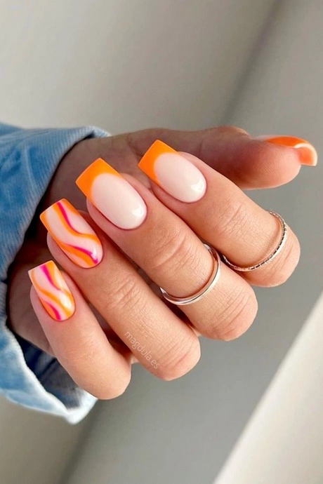 pink-and-orange-swirl-nails-40_2-12 Unghii roz și portocaliu