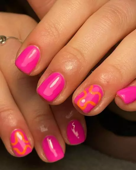 pink-and-orange-swirl-nails-40_9-19 Unghii roz și portocaliu