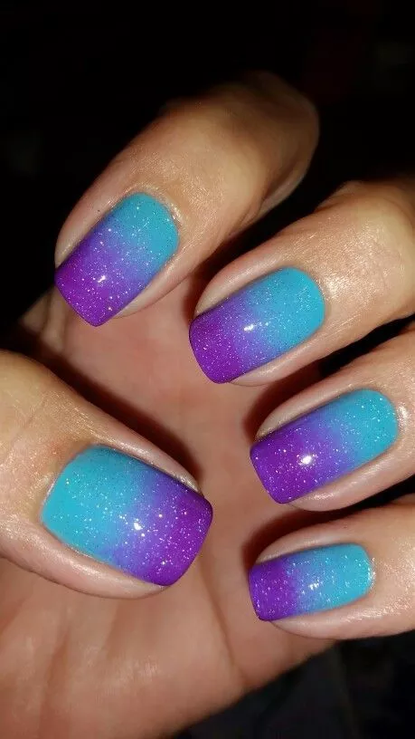 pink-and-teal-ombre-nails-95-2 Unghii ombre roz și teal