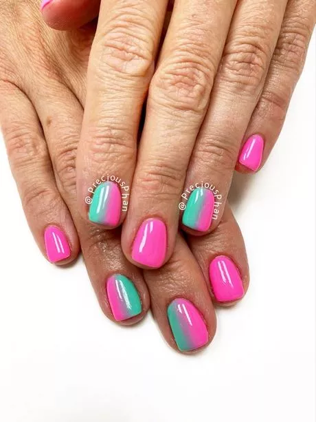 pink-and-teal-ombre-nails-95_13-6 Unghii ombre roz și teal