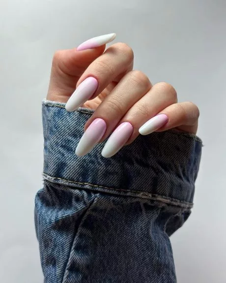 pink-and-white-ombre-nails-almond-40_5-12 Roz și alb ombre unghii migdale