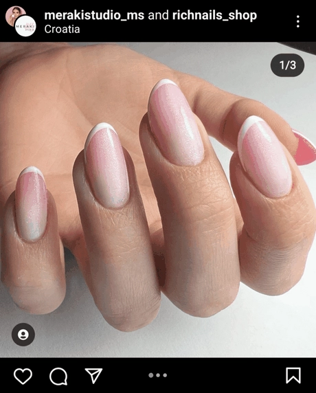 pink-and-white-ombre-nails-short-50_2-9 Unghii ombre roz și alb scurte