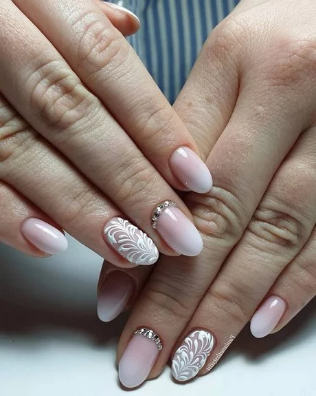 pink-and-white-ombre-wedding-nails-93_11-4 Unghii de nunta roz si alb ombre