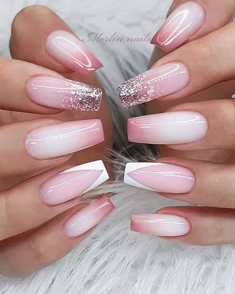 pink-and-white-ombre-wedding-nails-93_7-15 Unghii de nunta roz si alb ombre