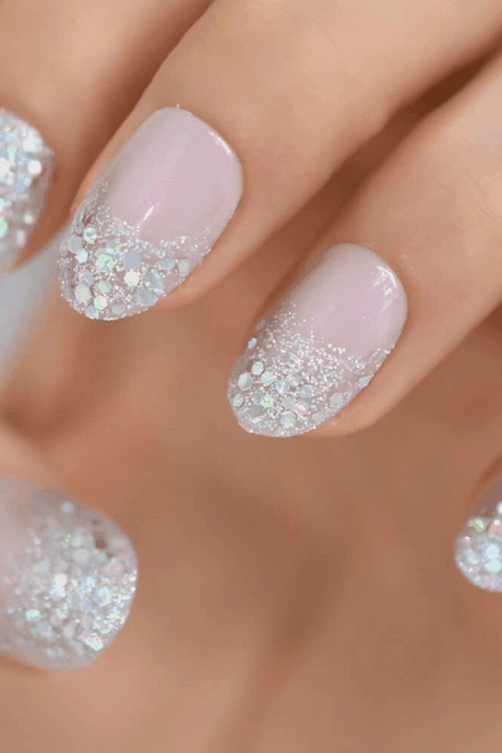 pink-glitter-french-tip-nails-16-3 Roz sclipici Franceză sfat unghii