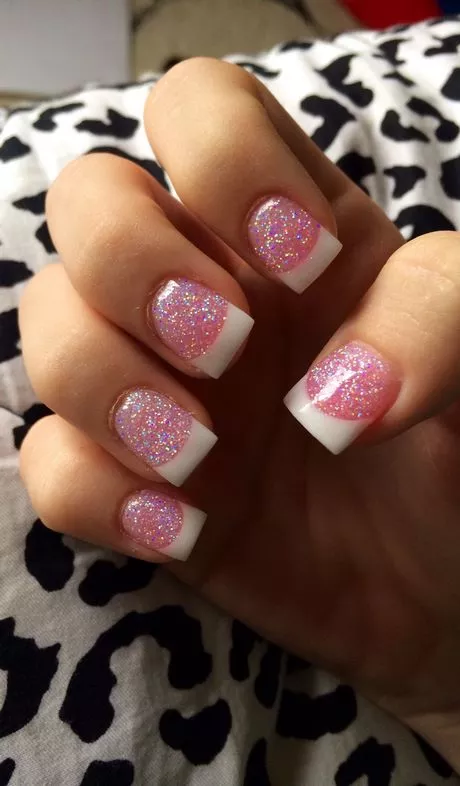 pink-glitter-french-tip-nails-16_11-5 Roz sclipici Franceză sfat unghii