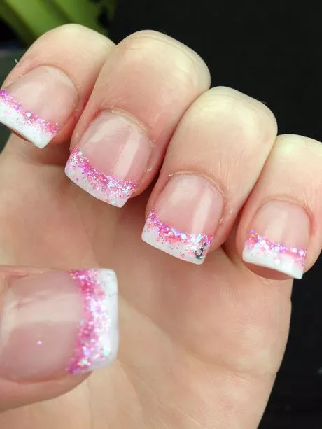 pink-glitter-french-tip-nails-16_7-12 Roz sclipici Franceză sfat unghii