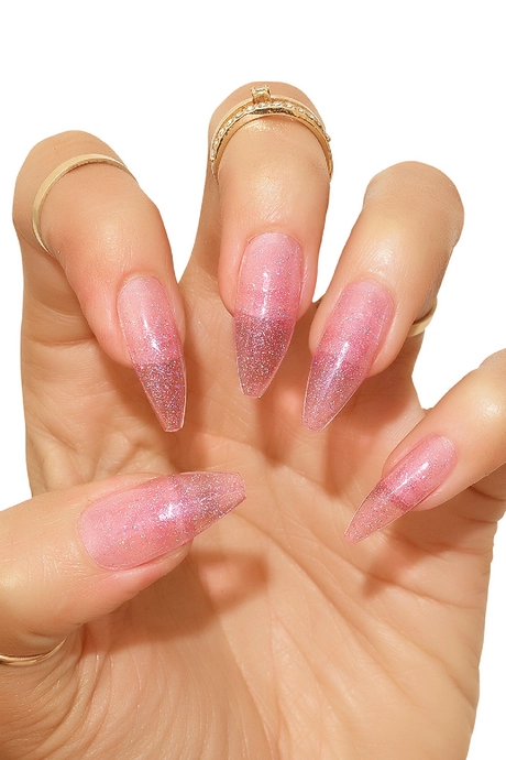 pink-glitter-stiletto-nails-21-2 Unghii stiletto cu sclipici roz