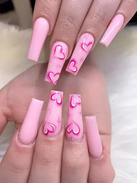 pink-heart-nail-designs-48-1 Modele de unghii cu inimă roz