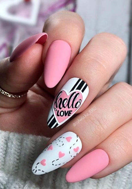 pink-heart-nail-designs-48-3 Modele de unghii cu inimă roz