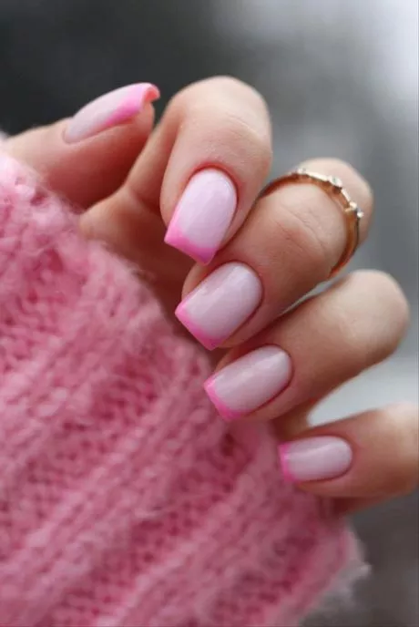 pink-nails-with-french-tip-30_5-14 Unghii roz cu vârf francez