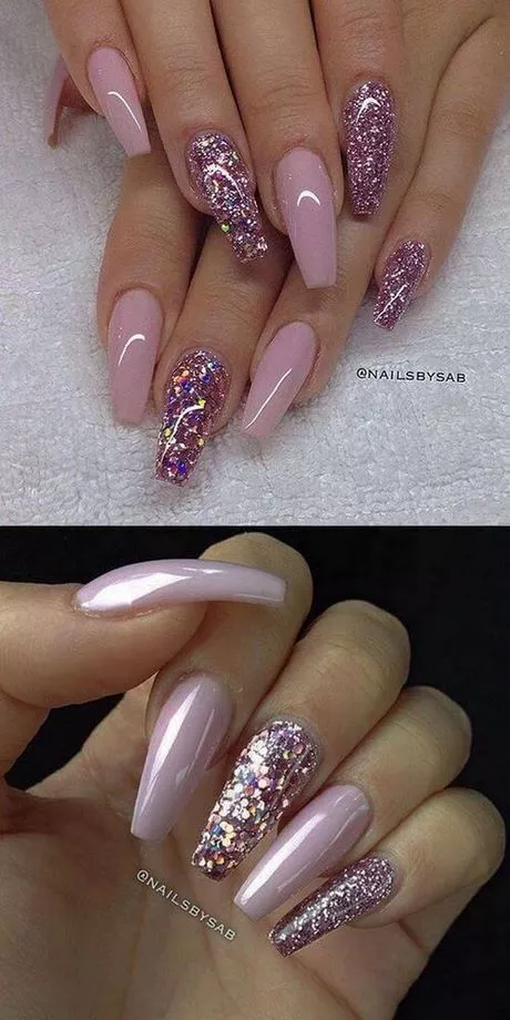 pink-nails-with-glitter-design-87_10-4 Unghii roz cu design sclipici