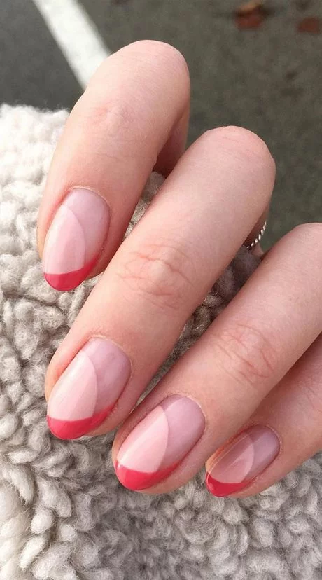pink-nails-with-red-french-tip-51_4-13 Unghii roz cu vârf roșu francez
