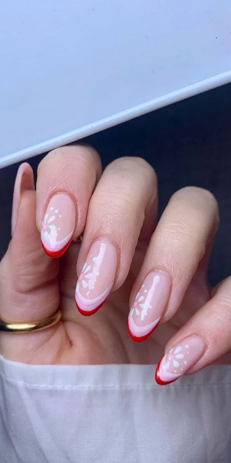 pink-nails-with-red-french-tip-51_9-18 Unghii roz cu vârf roșu francez