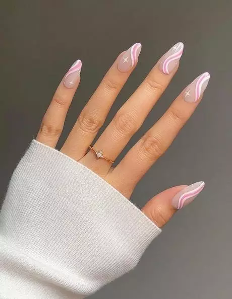 pink-nails-with-white-swirls-99_2-10 Unghii roz cu vârtejuri albe