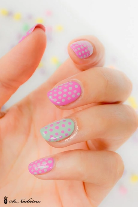 pink-polka-dot-nails-87_14-6 Unghii roz cu buline