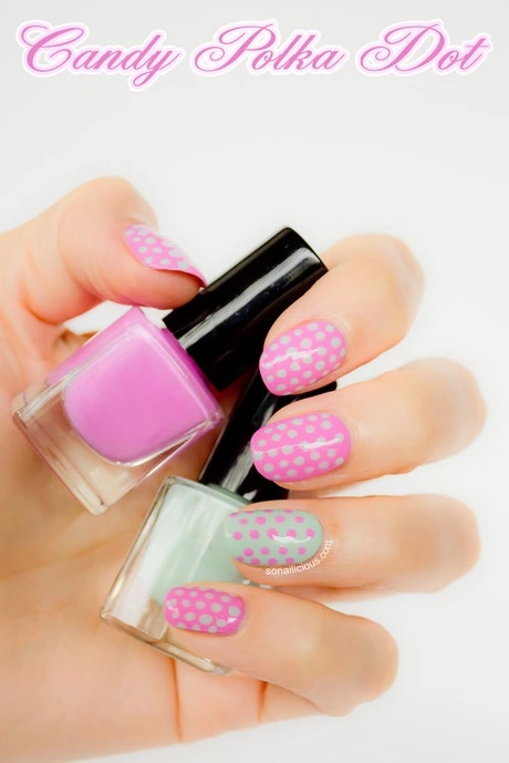 pink-polka-dot-nails-87_6-14 Unghii roz cu buline