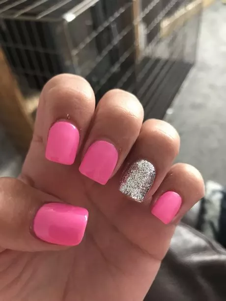 pink-short-acrylic-nails-59-2 Unghii acrilice scurte roz