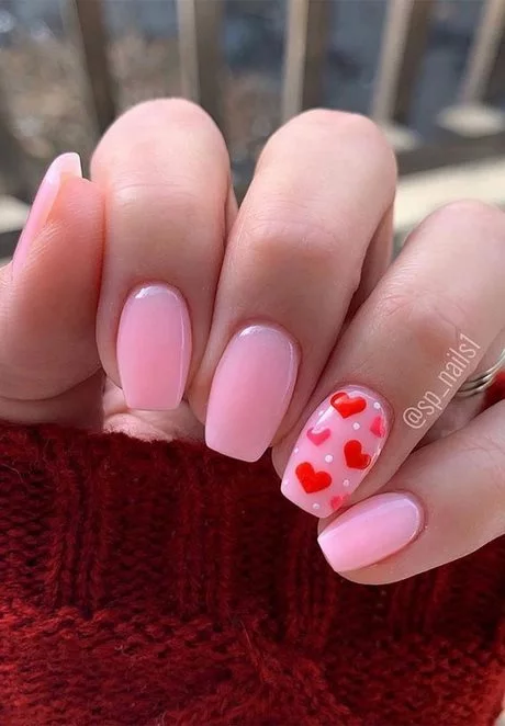 pink-valentine-nails-ideas-21_7-18 Idei de unghii roz valentine