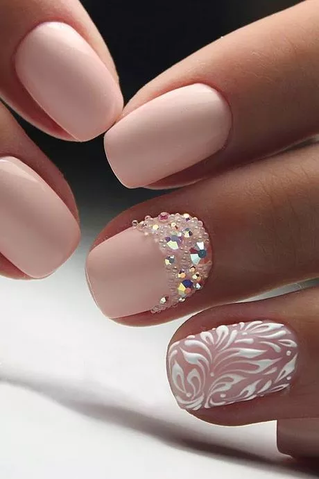 pink-wedding-nails-with-glitter-63_9-19 Unghii de nunta roz cu sclipici