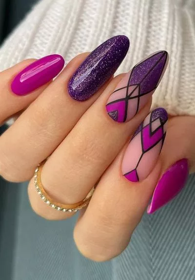 purple-and-pink-nail-ideas-61_17-10 Idei de unghii violet și roz
