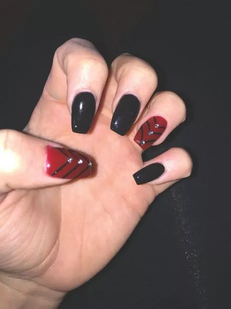 red-and-black-prom-nails-63-2 Roșu și negru bal cuie