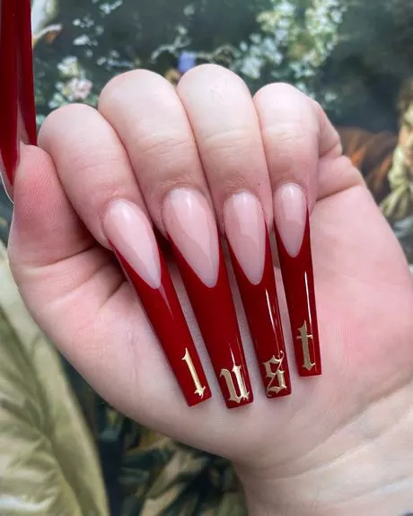 red-french-tip-nails-long-38_14-8 Roșu Franceză sfat unghii lungi