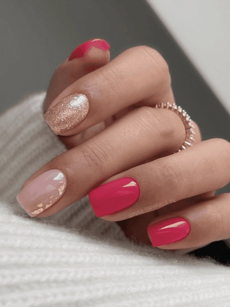 short-square-pink-nails-89-1 Unghii scurte roz pătrate