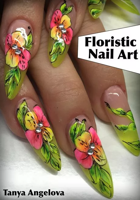tropical-flower-nail-design-60_4-13 Design de unghii cu flori tropicale