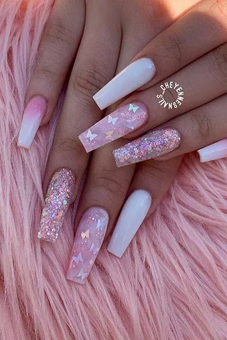 white-and-pink-acrylic-nails-85_10-2 Unghii acrilice albe și roz