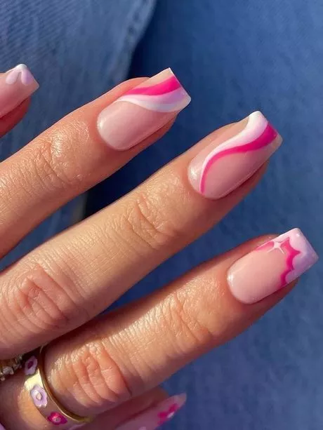 white-and-pink-nail-ideas-31-2 Idei de unghii albe și roz