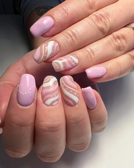 white-and-pink-swirl-nails-91-1 Unghii vârtej alb și roz