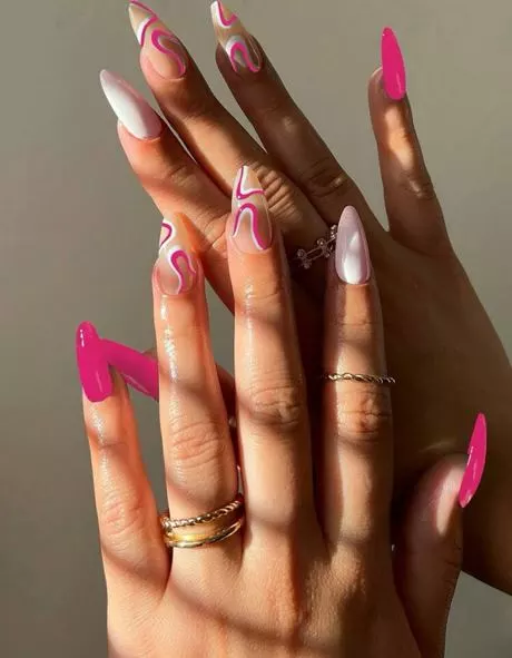white-and-pink-swirl-nails-91_11-5 Unghii vârtej alb și roz