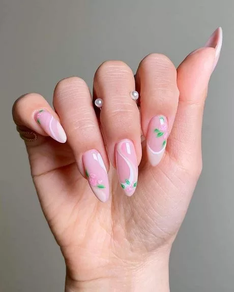 white-nails-with-pink-flowers-20_13-6 Unghii albe cu flori roz